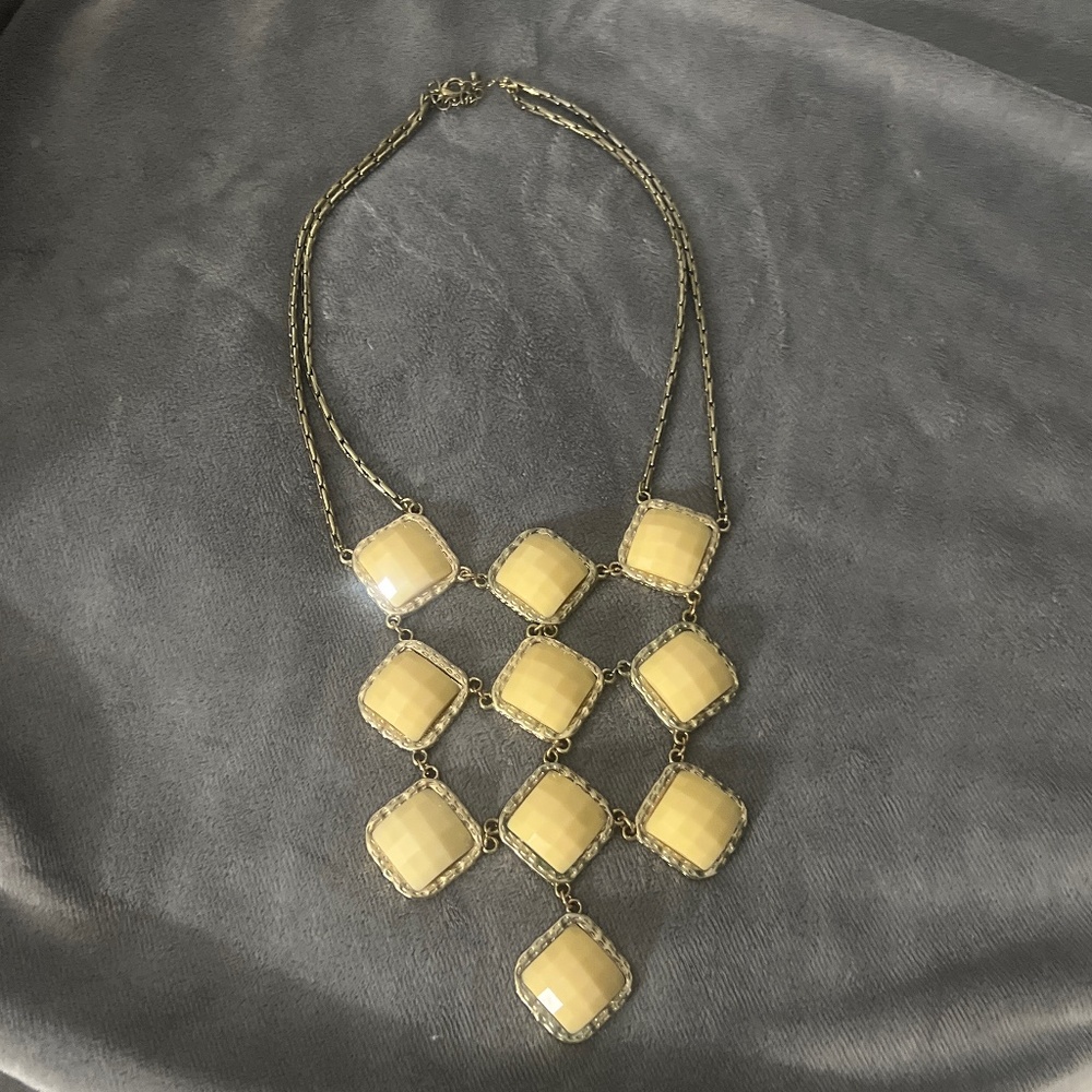 Gold and cream statement necklace